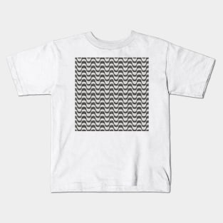 Copacabana Beach Sidewalk Rio de Janeiro, Black and White Portuguese Waves Pattern Kids T-Shirt